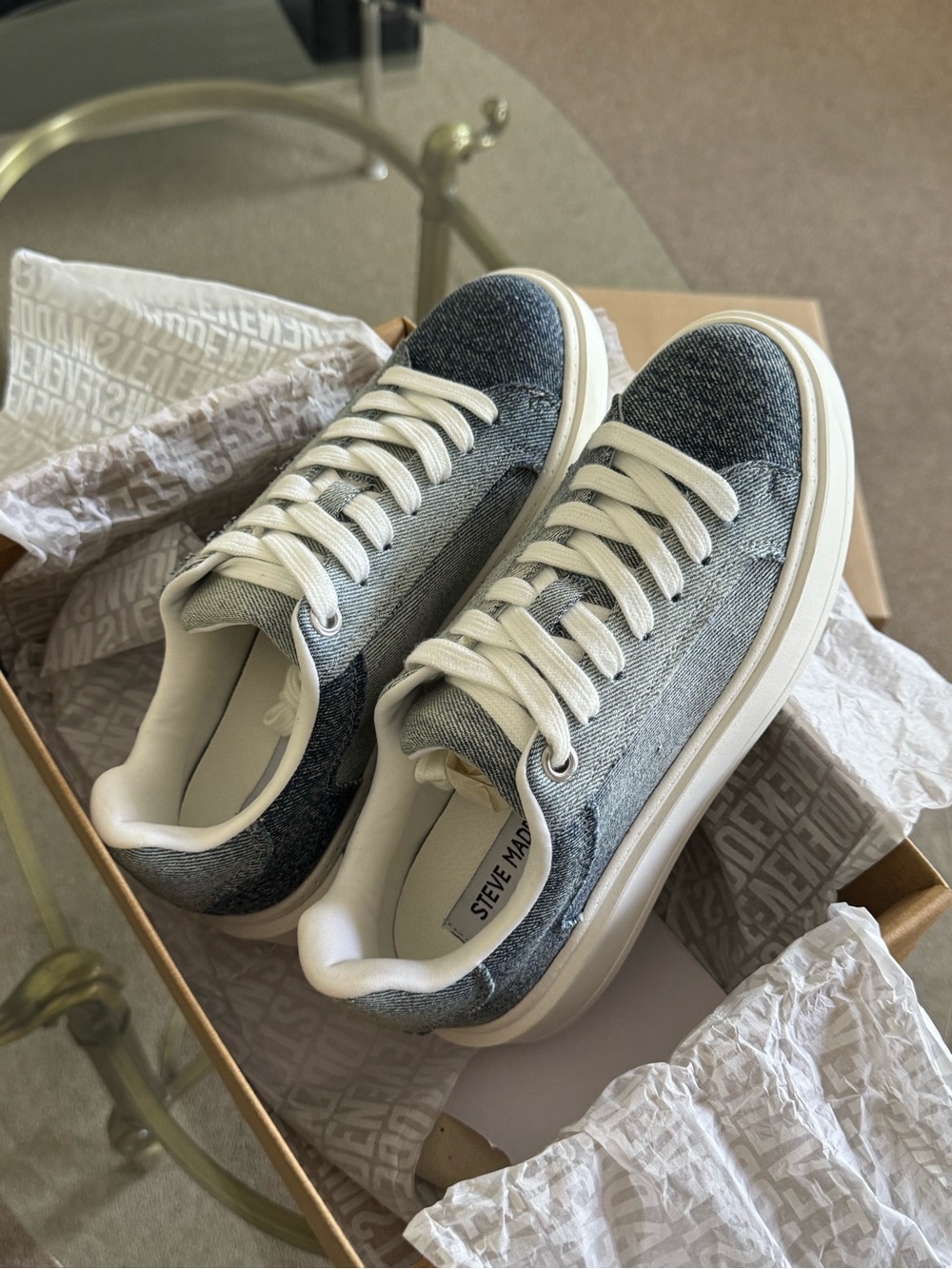 Steve Madden Charlie Denim Sneakers Size 5.5